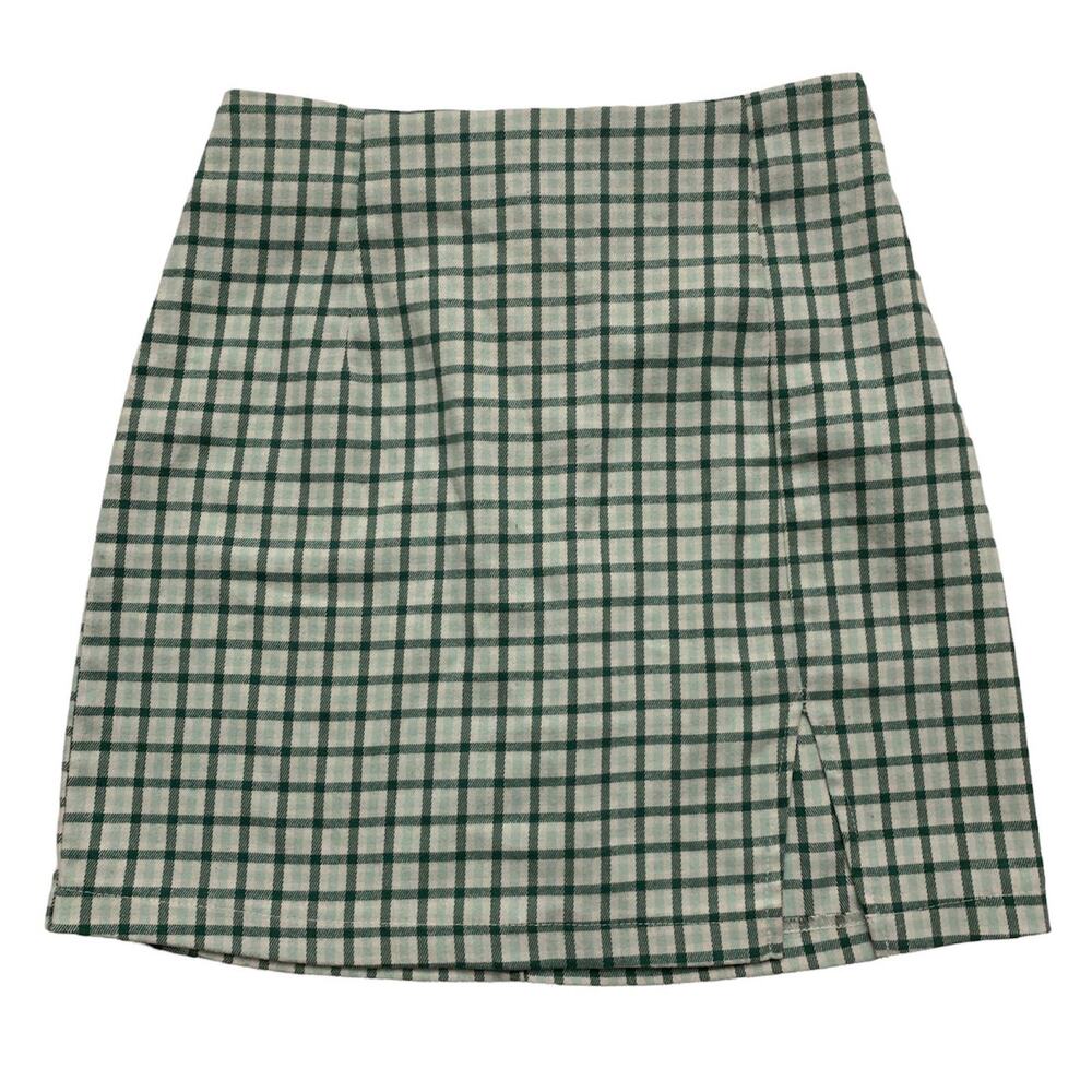WILD FABLE Green Plaid Academia Mini Skirt Size 6